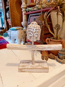 ORGANIZZATORE GIOIELLI BUDDHA FATTO A MANO SUPPORTO IN LEGNO - Foto 1 di 12