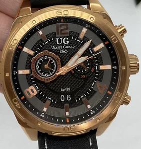 Ulysse Girard Bombardier Swiss Made vergoldete Saphirglas Uhr - selten - Bild 1 von 8