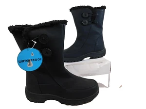 Tundra Women's Marilyn Winter Boots Zip Up Faux Fur Lined Water Resist 7 M Black - Picture 1 of 6