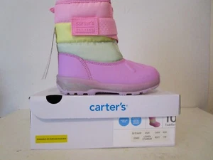 Carters Toddler Kids' Lowen Light up Winter Snow Boots Pink Multi Size 10 T - Picture 1 of 6