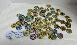 Vintage Lot of RARE Metal Pokemon Metallic Pogs Tazos Coin Game Pieces - Picture 1 of 3