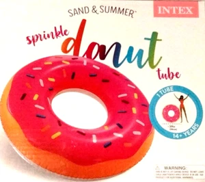 Intex aufblasbare Streusel Donut Schwimmschlauch Sand und Sommer - Neu - Bild 1 von 6