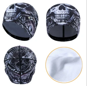 Cooling Skull Cap Dome Cap Helmet Liner Moisture Sweat Wicking Beanie Ski Hats - Picture 1 of 7