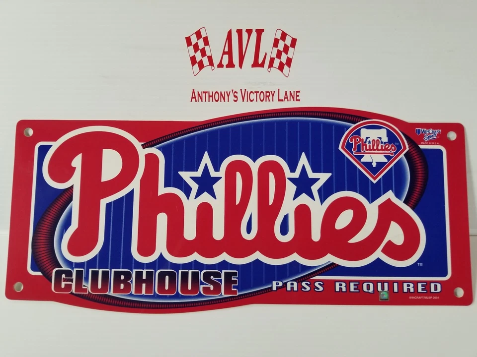 PHILADELPHIA PHILLIES CLUBHOUSE SIGN BY WINCRAFT NEW - Image 1 of 1