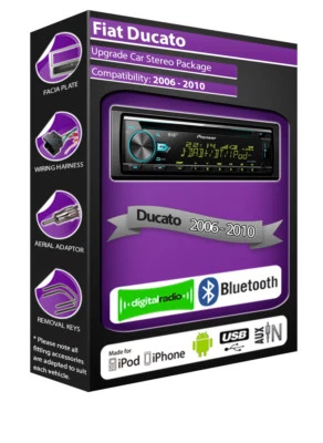 Fiat Ducato Radio DAB ,Pioneer Coche Estéreo CD USB Aux IN Player,Bluetooth Kit - Imagen 1 de 4