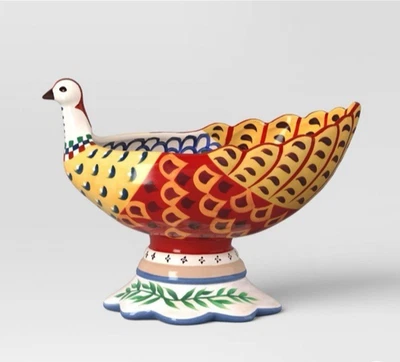 Cuenco de cerámica pájaro NUEVO Acción de Gracias Mah Jongg One Bam Bird aprox 9x12x8 envío rápido Foto 1 de 4