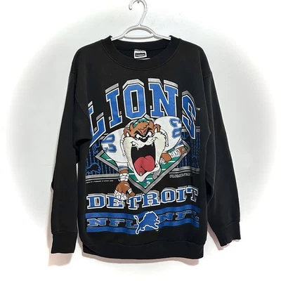 Sudadera De Colección Taz Looney Tunes Detroit Lions Cuello Redondo NFL Fútbol 1992 XL Foto 1 de 4