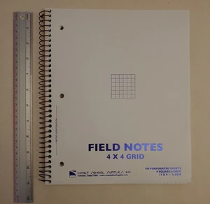 Cuaderno de papel cuadrícula de notas de campo 9 X 11, 4X4 papel gráfico resistente respaldo de cartón - Imagen 1 de 5