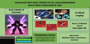 Blox Fruit Acc- Race Cyborg V4 Full Gear (Awakening) (Godh+CDK) - Picture 1 of 1