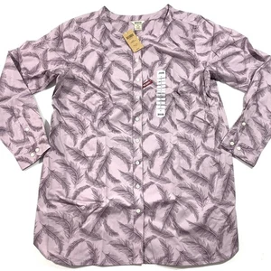 New Duluth Wrinkle Fighter Tunic Shirt Pockets Purple Feather Print Size XL - Picture 1 of 5