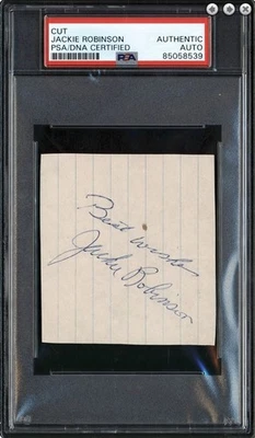Jackie Robinson Corte Corte Firma Brooklyn Dodgers (PSA) 184105 Foto 1 de 2