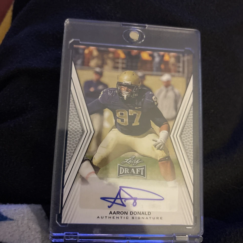 Leaf Draft 2014 Aaron Donald automático #A-AD1 RC firmado Pitt Panthers Rams  Foto 1 de 3