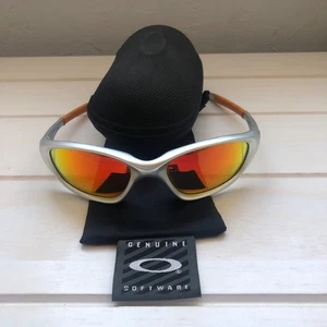 Oakley Vintage Sunglasses - XX Twenty - Fire Iridium - Orange Silver Made in USA - Picture 1 of 6