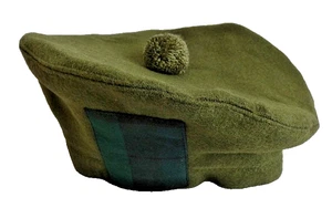 Scottish Tam O Shanter Hat Bonnet Woolen Cap RRS British Army 60 L-XL Tailored - Foto 1 di 8