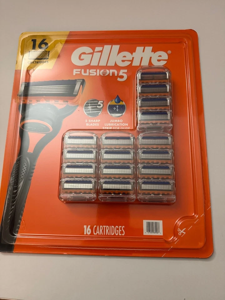 Gillette Fusion 5 hojas de afeitar - 16 cartuchos - paquete nuevo sellado EE. UU. Foto 1 de 1