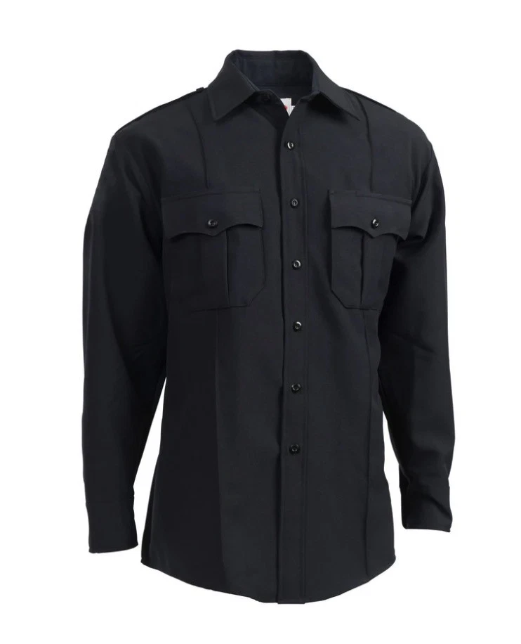 Camisa de manga larga Elbeco para hombre, Textrop2, cremallera, azul marino - Z314N-20-37, talla 20 Foto 1 de 1