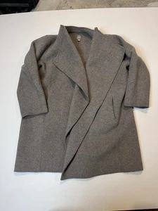 J.JILL WOMEN'S WOOL & ANGORA  BLEND Long COAT GRAY Belted Jacket XL - Picture 1 of 8
