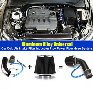 Aluminum Car Cold Air Intake Filter Induction Pipe Power Flow Hose System Set