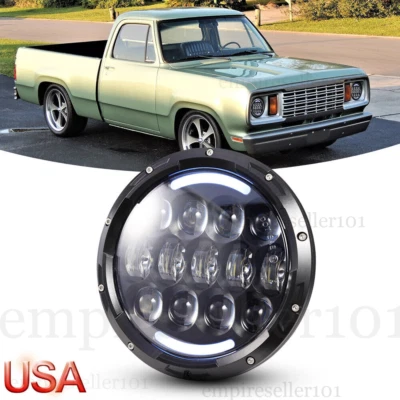 Faro LED redondo de 7 pulgadas para camioneta Dodge D100 D150 D200 D300 Dart Ramcharger Foto 1 de 4