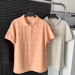 NWT COACH Women’s Orange Gray T Shirt Organic Cotton - Picture 1 of 10