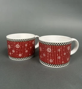 1998 Sakura Debbie Mumm Penguins Stoneware Christmas Cups - Picture 1 of 6