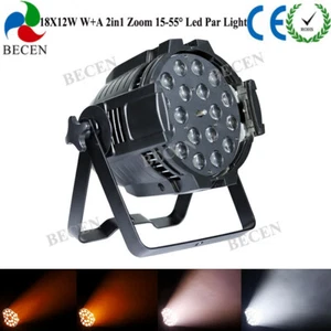 Barn Door Led Zoom Par Light 18x12W W+A 2in1 No Flicker Low Noise Cooling Fan - Picture 1 of 8