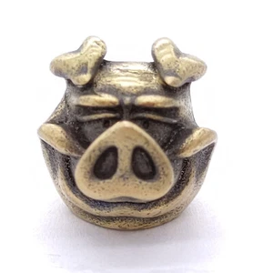 EDC Gear Brass Pig Knife Bead DIY Umbrella Rope Keychain Tool Lanyard Pendant - Picture 1 of 12