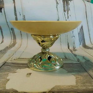 Vintage Celluloid Bakelite Pedestal Candy Dish w/gold stand Collectible Unique - Picture 1 of 6