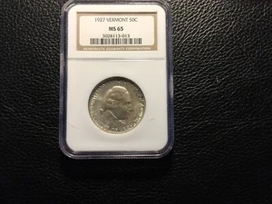 1927 vermont commemorative half dollar NGC 65 Few Small Scratches Holder - Picture 1 of 6