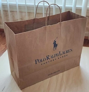 Polo Ralph Lauren braun Papier Einkaufstasche/Beuteltasche GROSS 16"x12"x6" - Bild 1 von 6