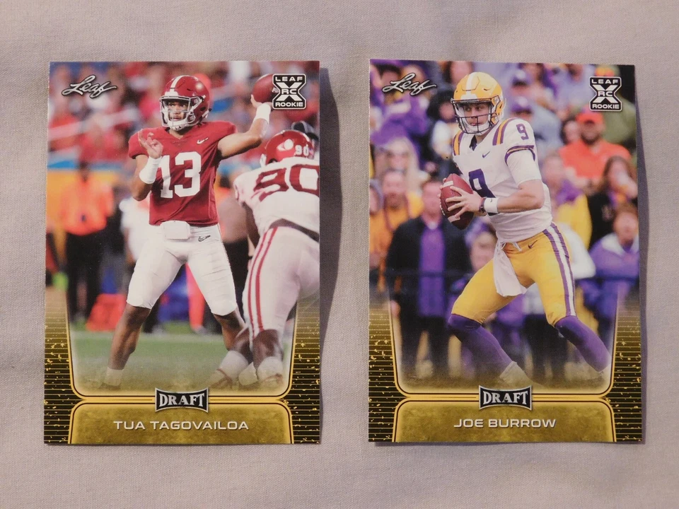 2020 Leaf Draft GOLD Football Card Pick one - Image 1 of 1