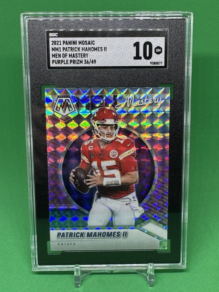 2021 PANINI MOSAIC MEN OF MASTERY PURPLE #MM1 PATRICK MAHOMES II /49 SGC 10 - Image 1 of 2