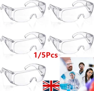 Safety Goggles Over Glasses Lab Work Eye Protective Eyewear Anti-Fog Glasses UK - Picture 1 of 21