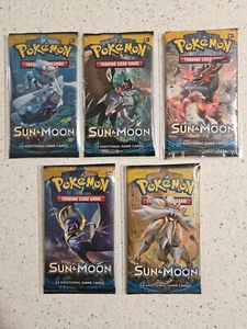 NEW Pokemon Sun and Moon Base Set Booster Pack x 1 - Genuine *Random Artwork* - Picture 1 of 4