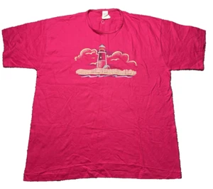 Vintage 90er XL Kurzarm Single Stitch T-Shirt Coast Lighthouses Unisex USA - Bild 1 von 5