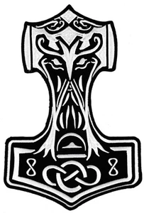 patche dorsal Mjollnir marteau Thor backpatche écusson grand dos grande taille  - Picture 1 of 2