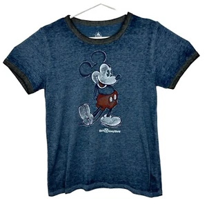 Camiseta Walt Disney World Mickey Mouse Timbre Semi Transparente Mujer Talla Pequeña Azul - Imagen 1 de 8