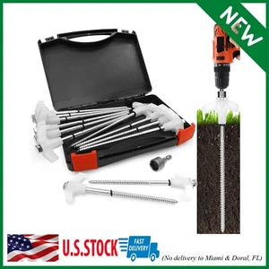 12 Pack Tent Stakes Heavy Duty - 8" Ground Anchors Screw in - Camping Stakes wit - Picture 1 of 10
