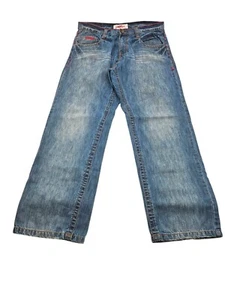 Miskeen Originals Mens Jeans 36x32 Distressed Denim Hip Hop Skate Wear - Picture 1 of 6