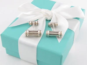 Caja de gemelos Tiffany & Co Silver Atlas Column Bar incluida - Imagen 1 de 4
