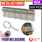 100 Pcs Bulk Split Metal Key Rings Keyring Blanks With Link Chains For Diy Craft