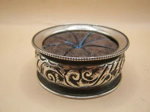 Antique Sterling Silver Converted Napkin Ring Pin Cushion - Picture 1 of 6