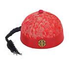 Chinese Oriental Hat Headwear W/ Ponytail for Theater Dress up Photography