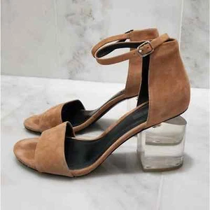 Alexander Wang Abby Lucite Open Toe Heels 40 Clay sz 10 - Picture 1 of 12