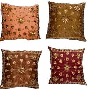 Decorative-Beaded-Sparkly-Throw-Pillow-Cushion-Cover Pillow case-hand made - Picture 1 of 11