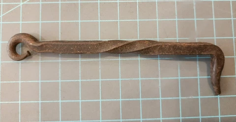Antique Hand Forged Twisted Iron Door Latch Hook Barn Gate Hardware 5¼" - gw0 Cover