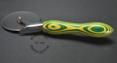 Cortador de pizza de madera Spectraply hecho a mano o cuchara de helado pesado de acero inoxidable 482 Foto 1 de 4