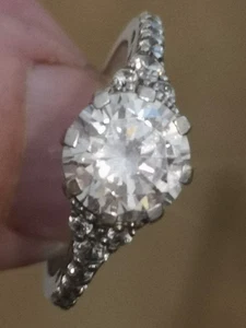 TRU DIAMONDS 2.33 ct Ring sz N Queen Elizabeth 11 Engagement Ring Lab Created - Picture 1 of 9