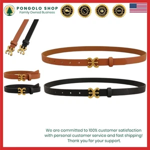 Cintura donna in pelle con fibbia - Ideale per abiti jeans e cappotti - Foto 1 di 4