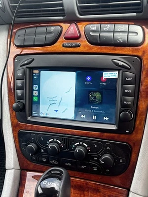 For Mercedes Benz C-Class W203 S203 CLK W209 Car Stereo Radio GPS CarPlay Navi - Image 1 of 4